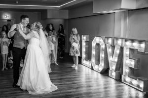 First Dance with LOVE in the background at Cottesmore Golf Club