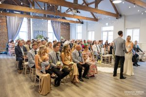 All guests watching the wedding ceremony at One Warwick Park Hotel