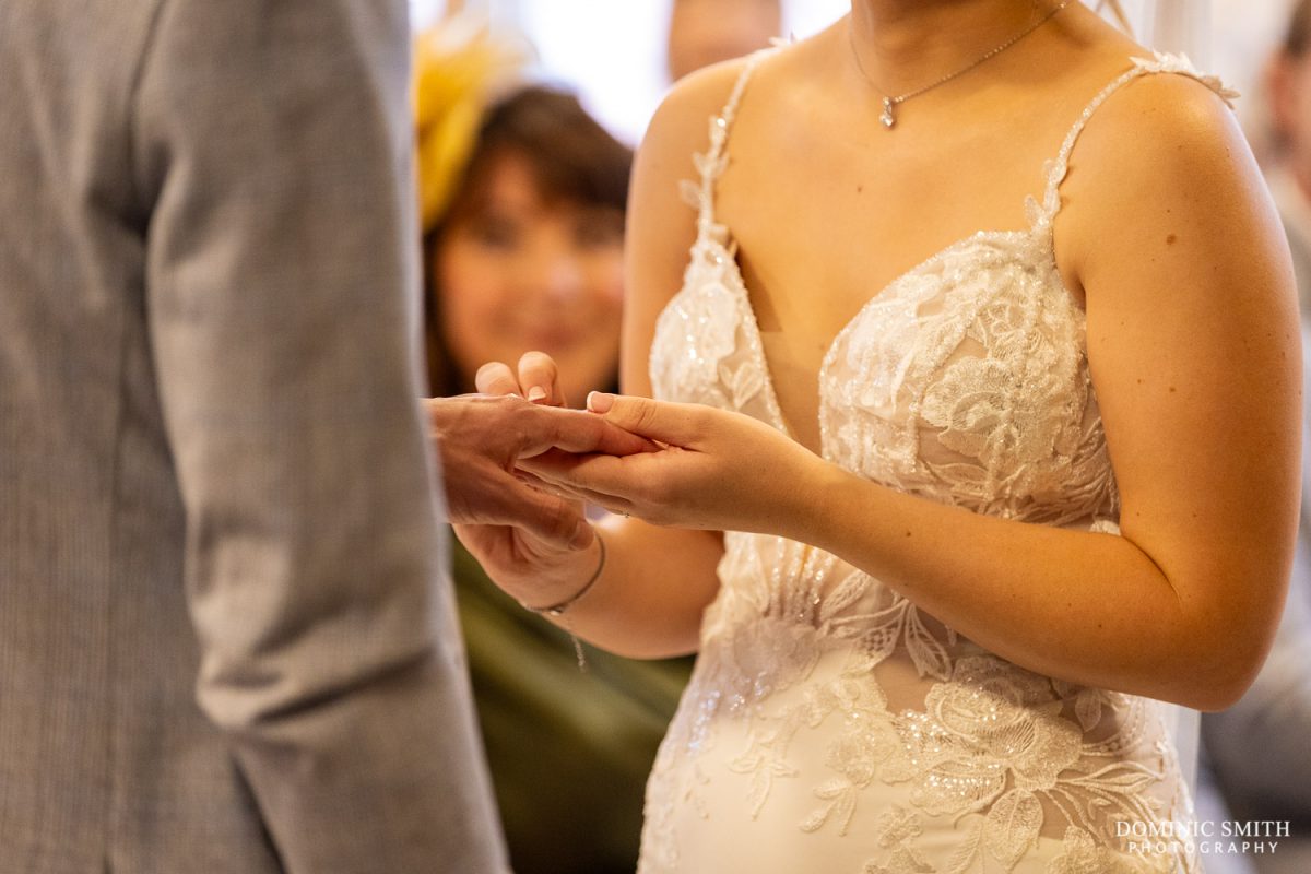 Exchanging the Wedding Rings at One Warwick Park Hotel in Tunbridge Wells
