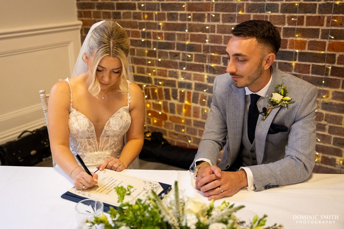 Signing the register at One Warwick Park Hotel