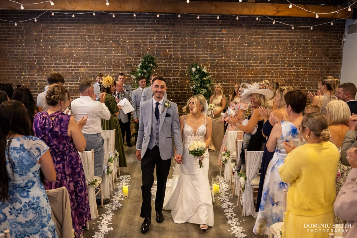 Leaving down the aisle at One Warwick Park Hotel