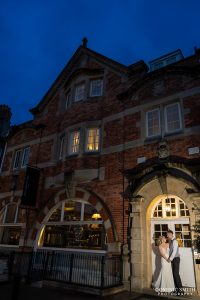 Wedding Night Photo taken outside One Warwick Park Hotel in Royal Tunbridge Wells