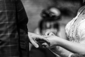 Close Up photography of the ring exchange at Millwards Estate