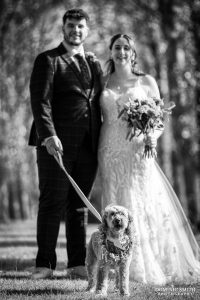 Black and White Wedding Dog Photograph