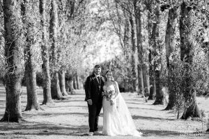 Black and White Wedding Couple Portrait at Millwards Estate