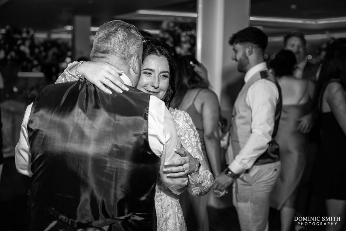 Black and white first dance at Cottesmore Golf Club