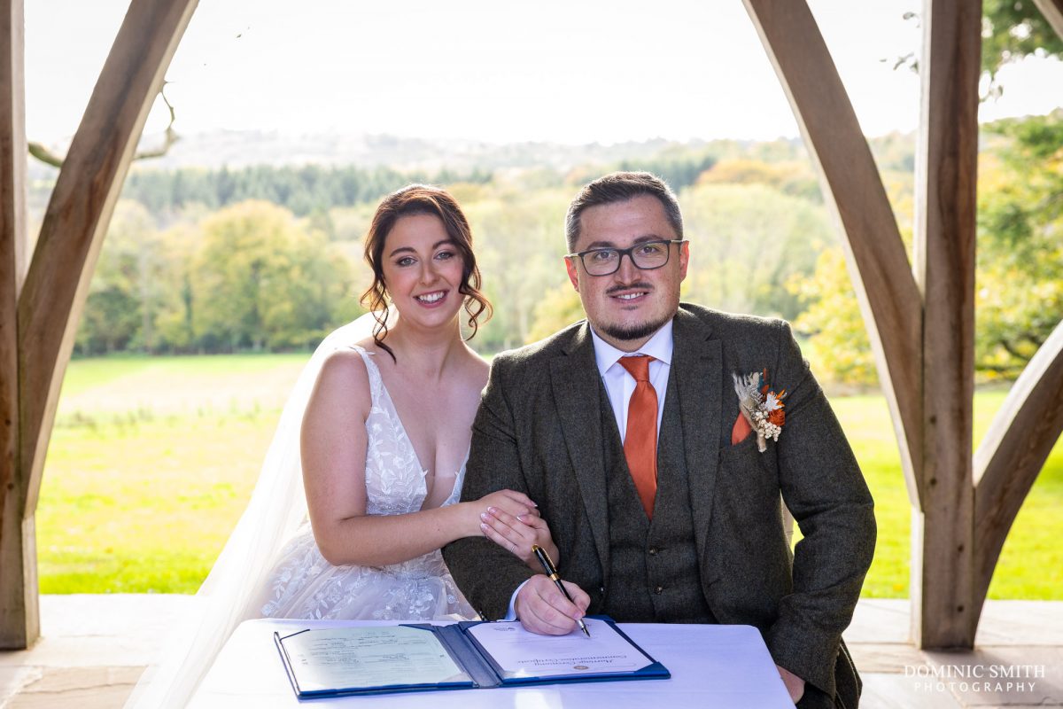 Signing the schedule at Highley Manor