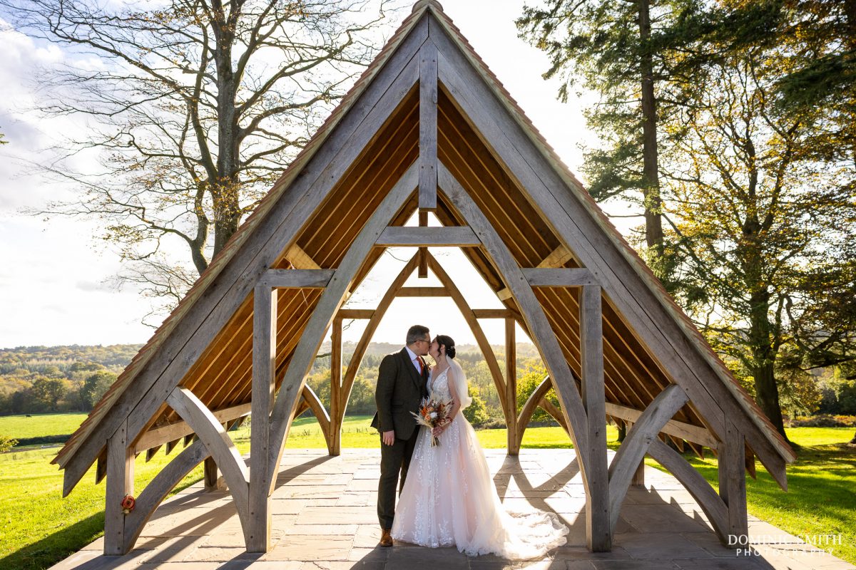 Bride and Groom at the Highley Manor Pavilion