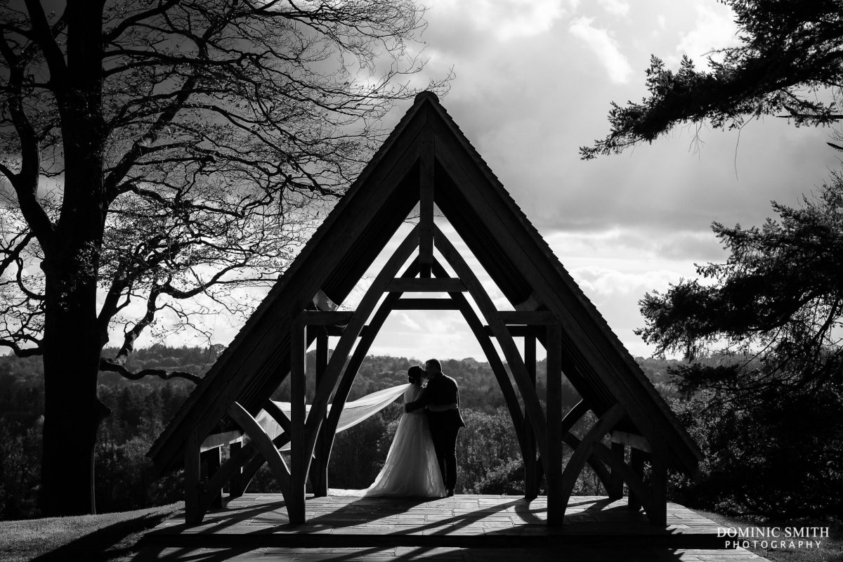 Black and White couple photo at Highley Manor Pavilion