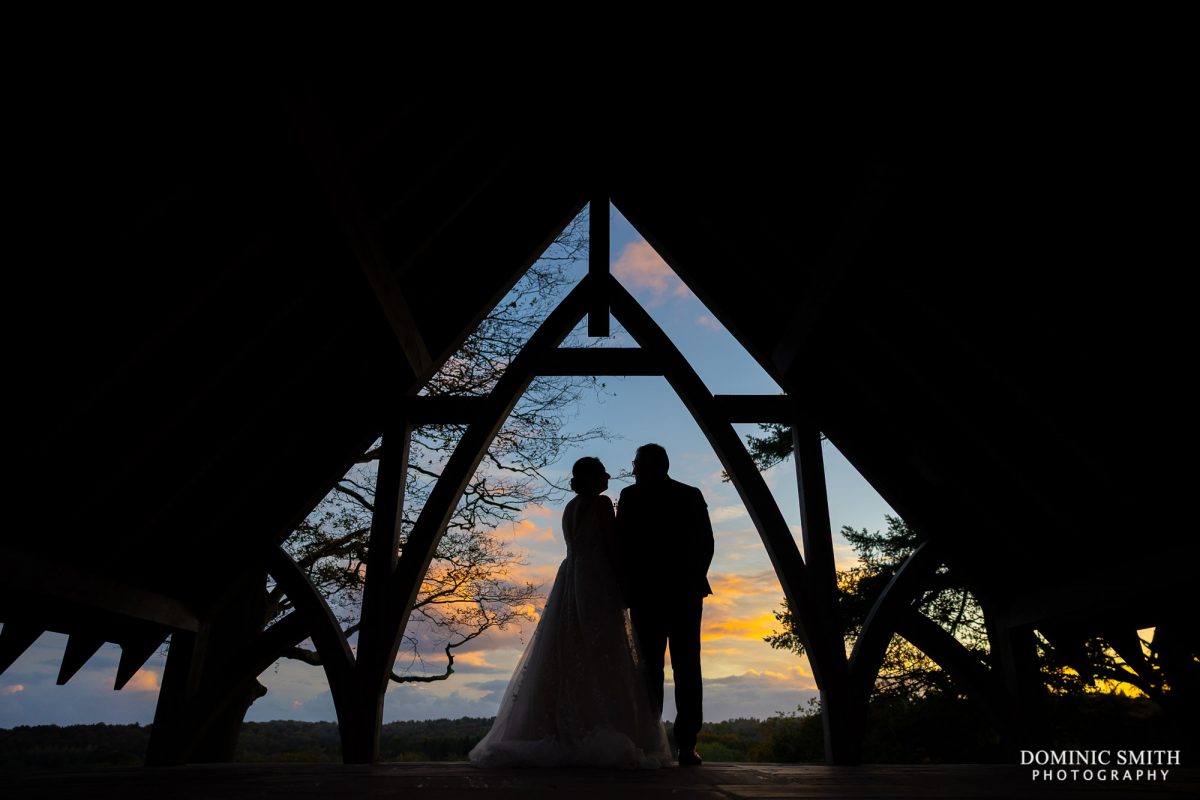 Sunset through the Highley Manor Pavilion
