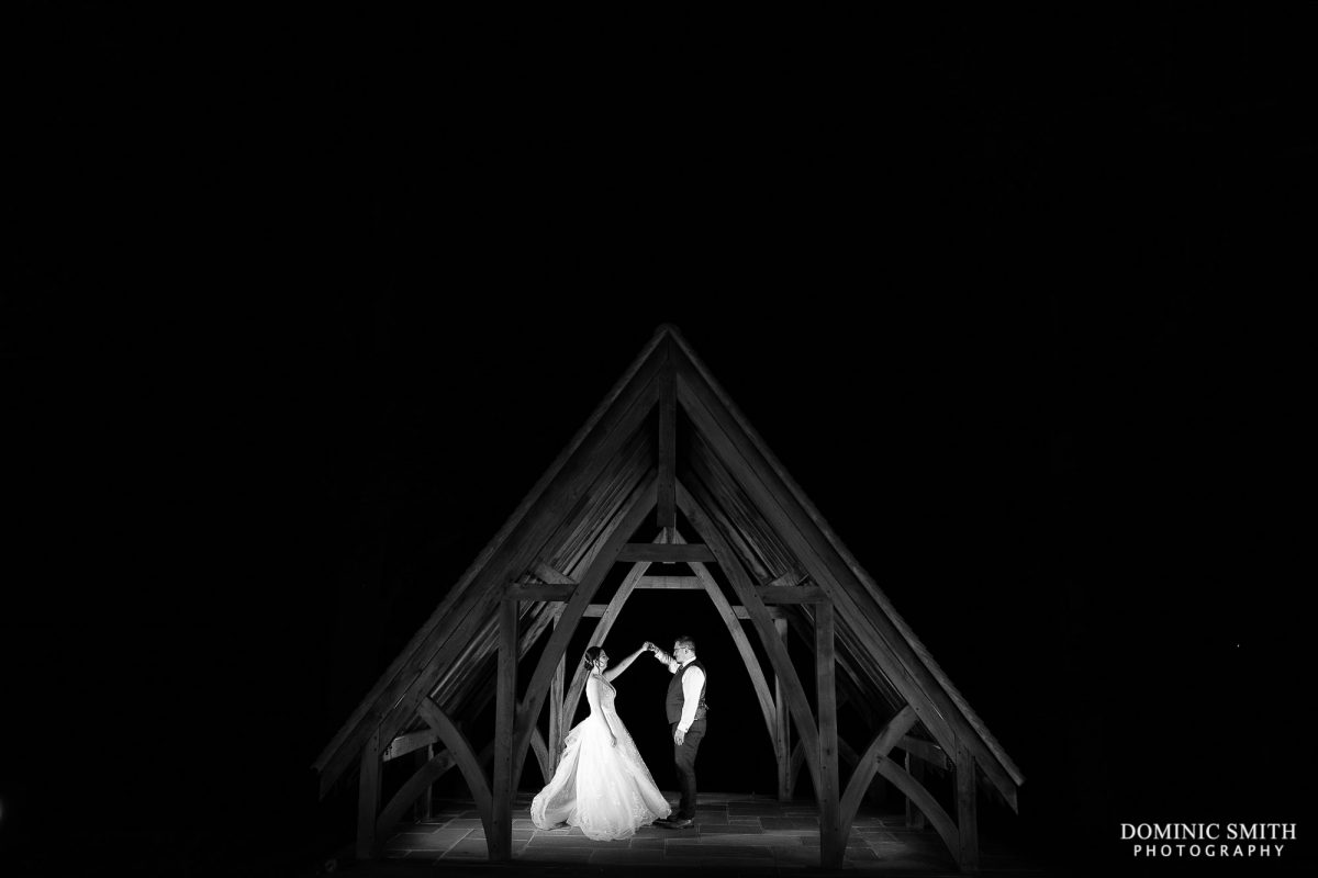 Black and White first dance in the Highley Manor Pavilion