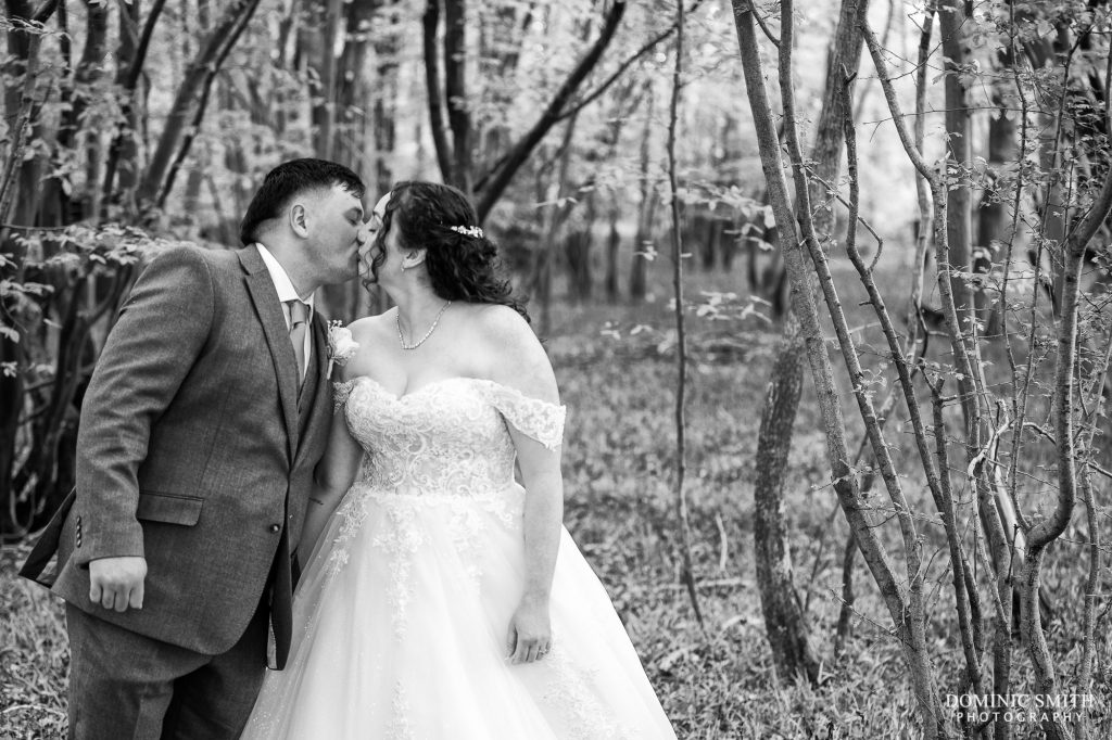 Black and White Couple Portrait at Gildings Barns
