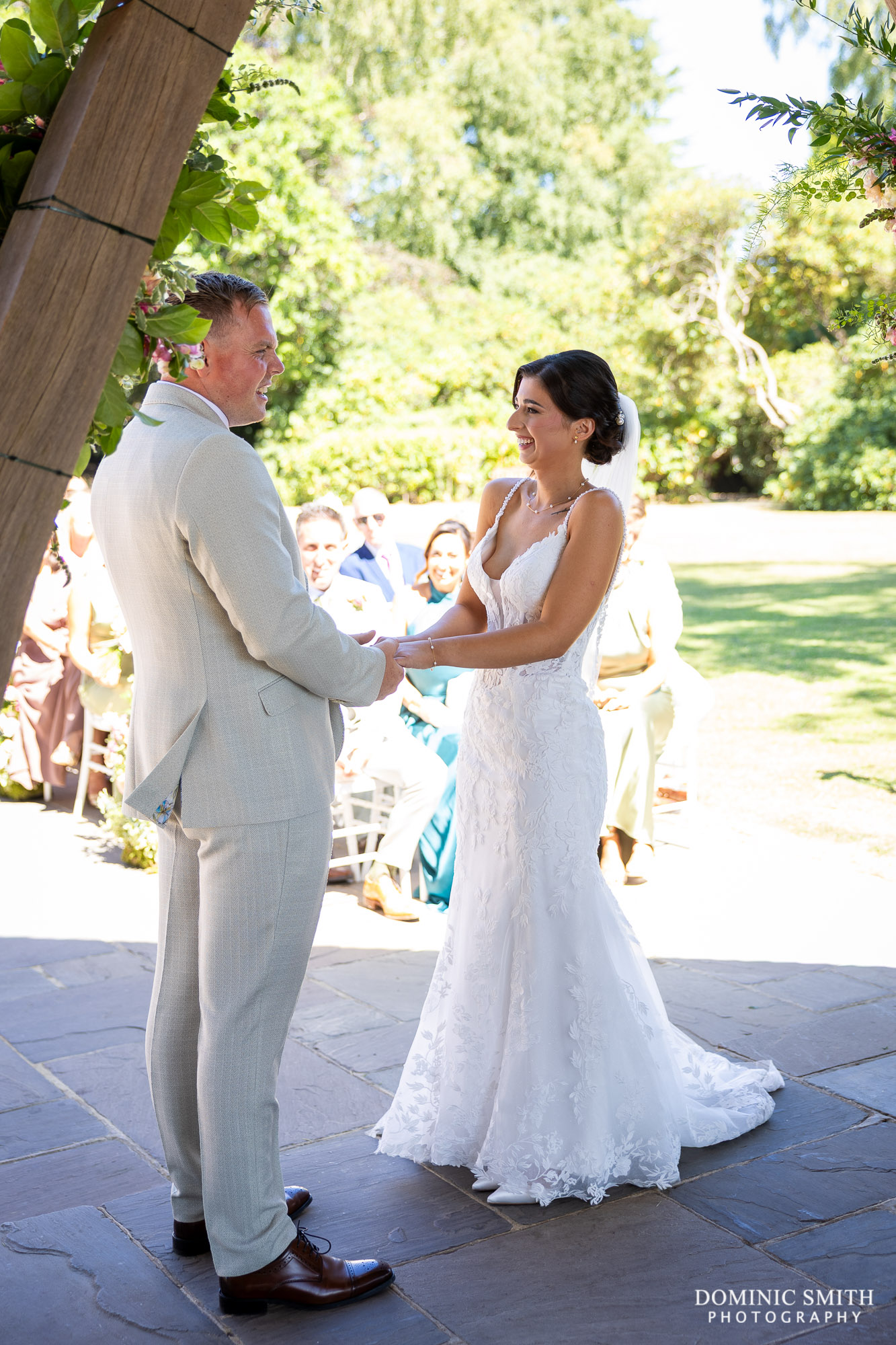 Outside wedding ceremony at Highley Manor