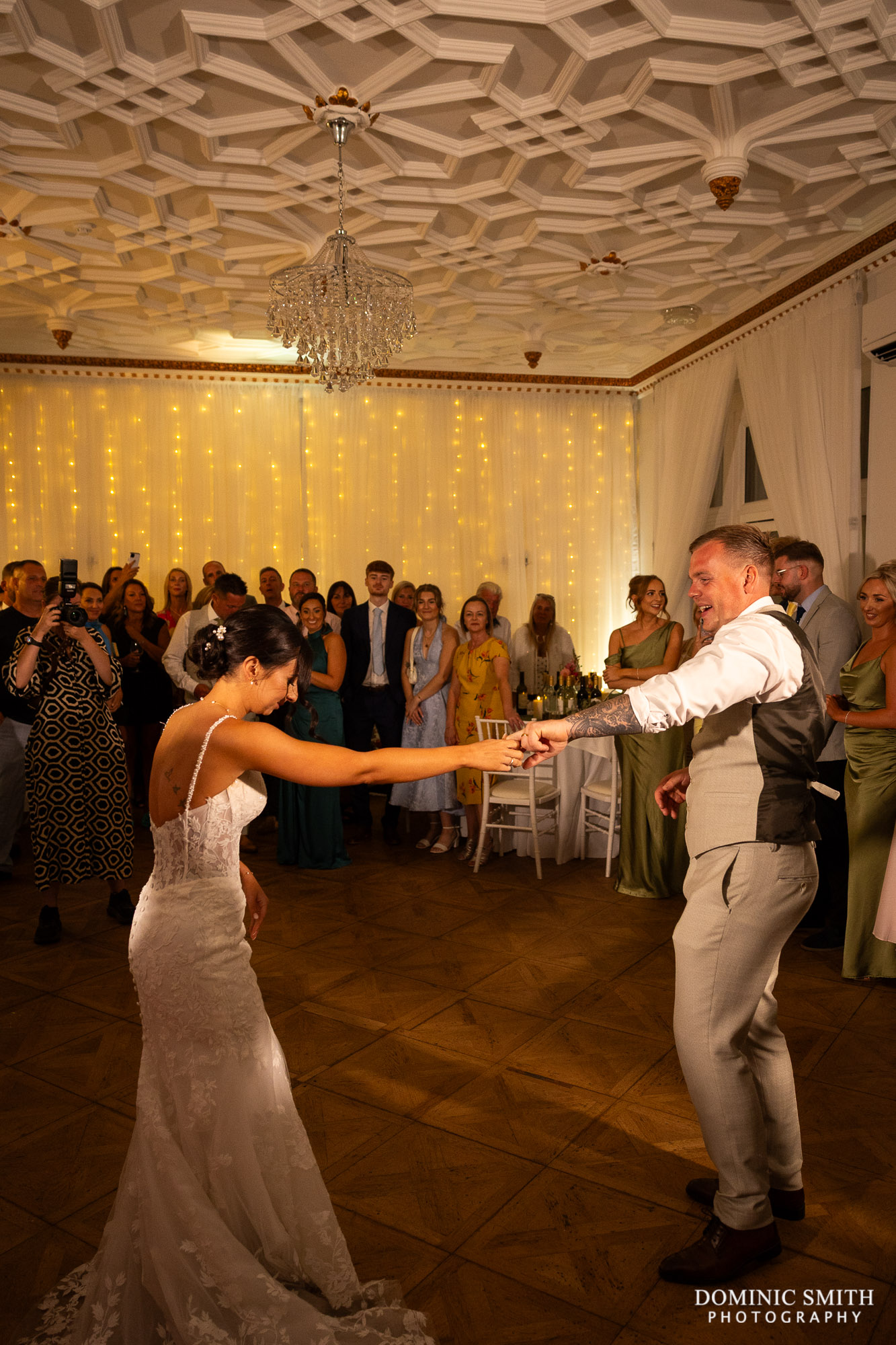 Bride and Groom dancing at Highley Manor