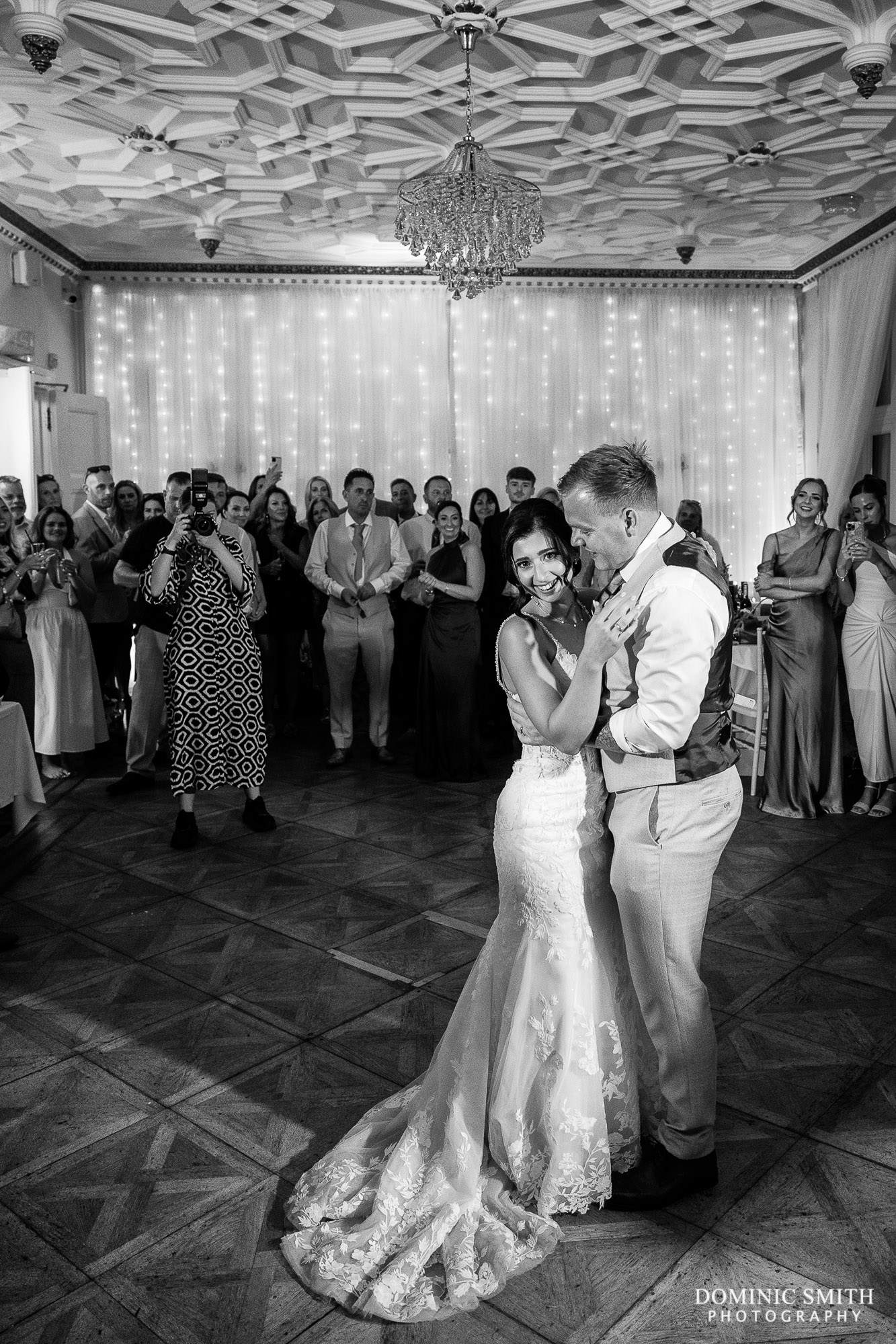 Black and White First Dance photo at Highley Manor